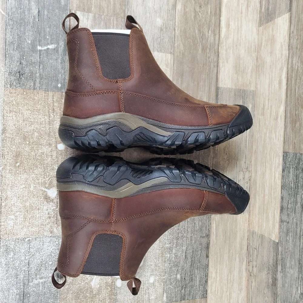 Keen Anchorage III Mens Hiking Boots Sz 9 Dark Earth Mulch Slip On Waterproof